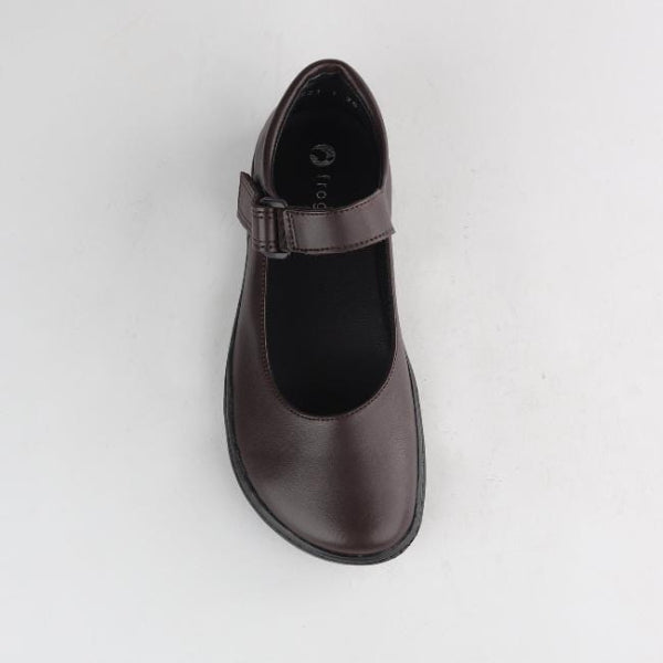 Froggie Girls High-Bar School Shoe in Brown Sizes 36-43 - 6610 - top angle.
