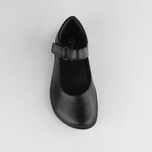 Froggie Girls High-Bar School Shoe in Black Sizes 28-35 - 6607 - top angle.