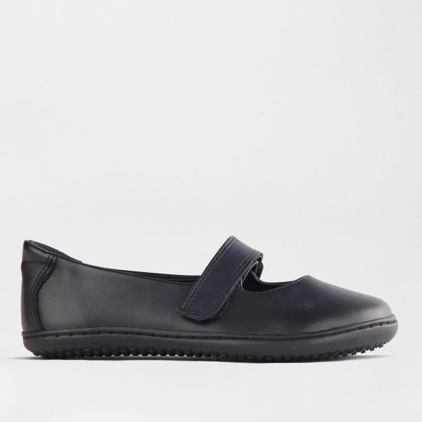 Froggie Girls Low-Bar School Shoe in Black Sizes 36-43 - 6612 - single side.