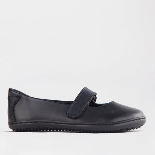 Froggie Girls Low-Bar School Shoe in Black Sizes 36-43 - 6612 - single side.