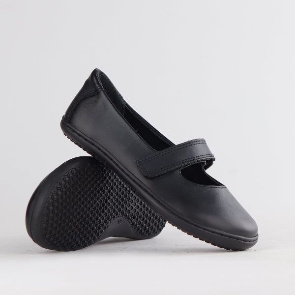 Froggie Girls Low-Bar School Shoe in Black Sizes 36-43 - 6612 - pair.
