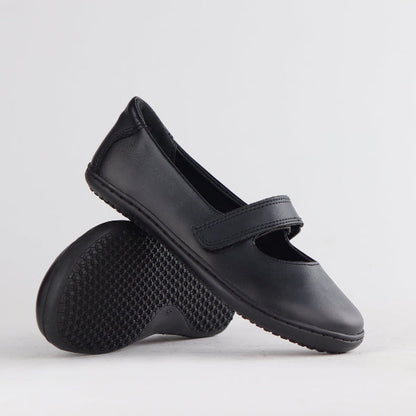 Froggie Girls Low-Bar School Shoe in Black Sizes 36-43 - 6612 - pair.
