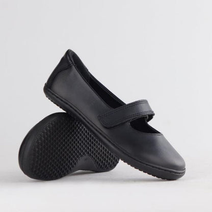 Froggie Girls Low-Bar School Shoe in Black Sizes 28-35 - 6609 - pair.