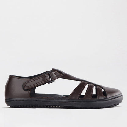 Froggie Girls School Sandal in Brown Sizes 36 - 43 - 7811 - single side.