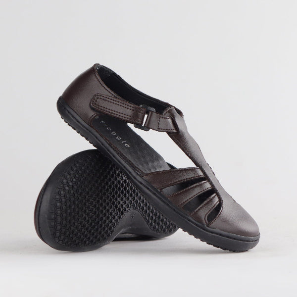 Froggie Girls School Sandal in Brown Sizes 28 - 35 - 7810 - pair.