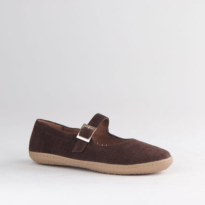 Froggie Shoes Shoes Froggie Women's Barefoot Mary Jane - Removable Footbed- Brown suede - 13011