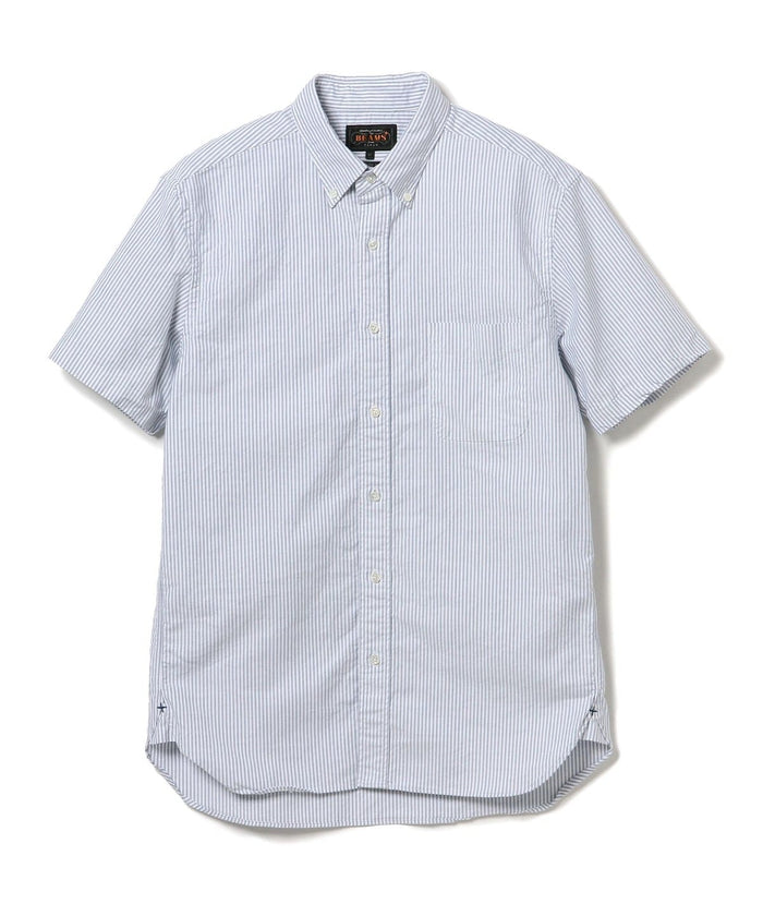 Beams Plus B.D. Short Sleeve Candy Stripe - Blue