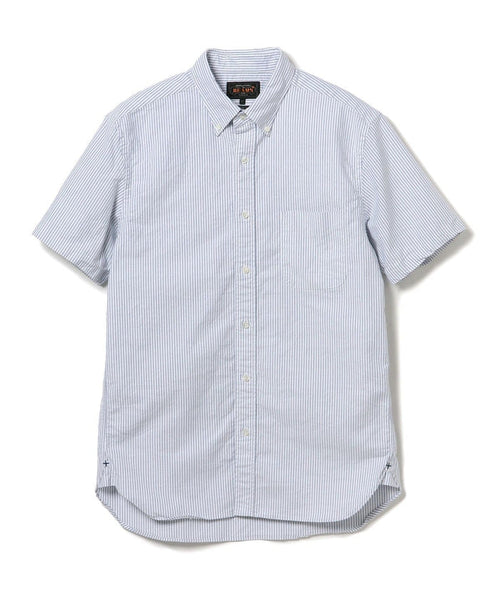 Beams Plus B.D. Short Sleeve Candy Stripe - Blue