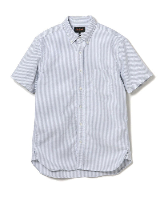 Beams Plus B.D. Short Sleeve Candy Stripe - Blue