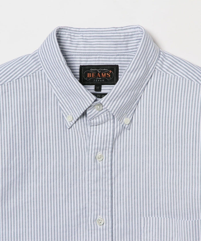Beams Plus B.D. Short Sleeve Candy Stripe - Blue