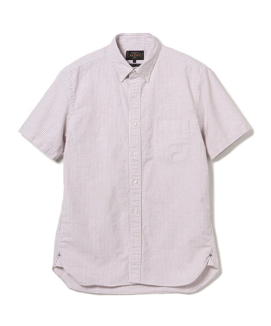 Beams Plus B.D. Short Sleeve Candy Stripe - Wine