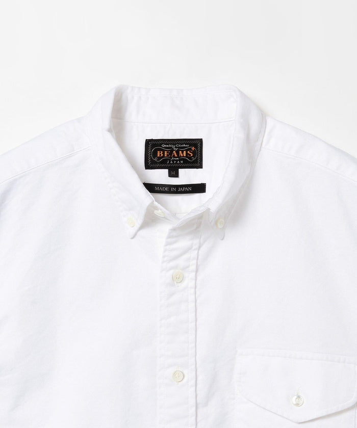 Beams Plus | B.D. Short Sleeve Oxford | White