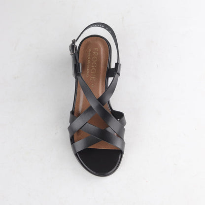 Froggie Shoes Shoes Block Heel Crossover Sandal