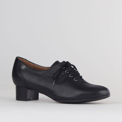 Froggie Shoes Shoes Froggie Women's Block Heel Lace up Shoe-Black Leather - 11407