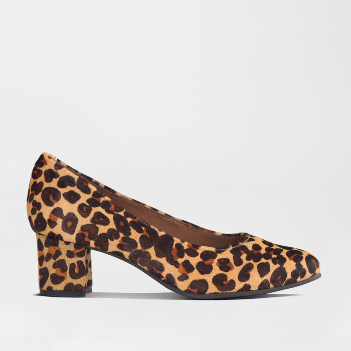 Froggie Shoes Shoes Froggie Women's Block Heel Court Shoe-Cheetah Print - 12985