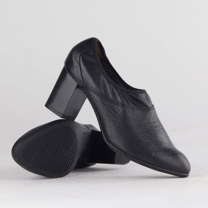 Factory Shop Shoes Block Heel pointed Court Shoe - 12649