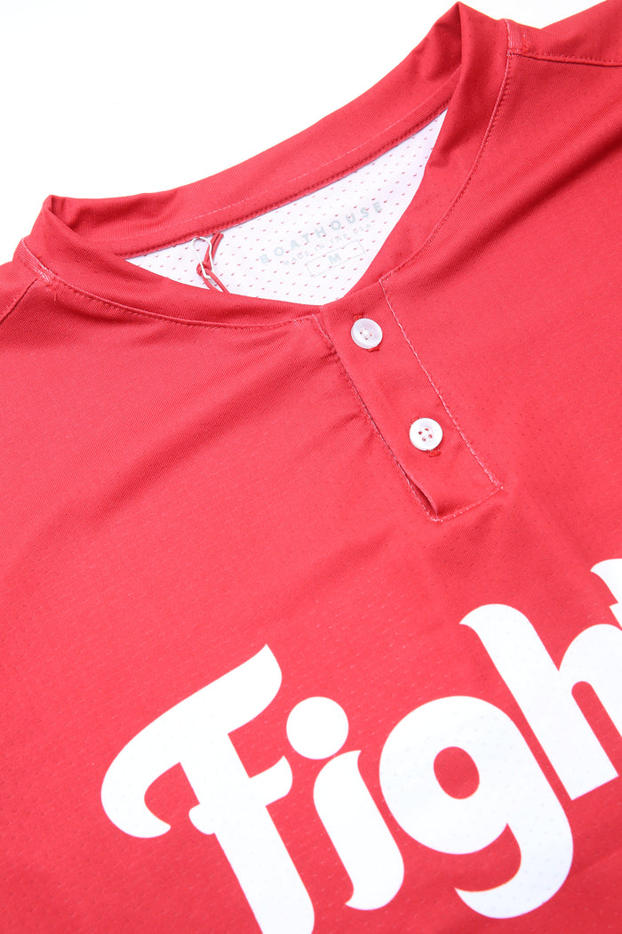 Boathouse | Fightins Henley Mesh Jersey | Red