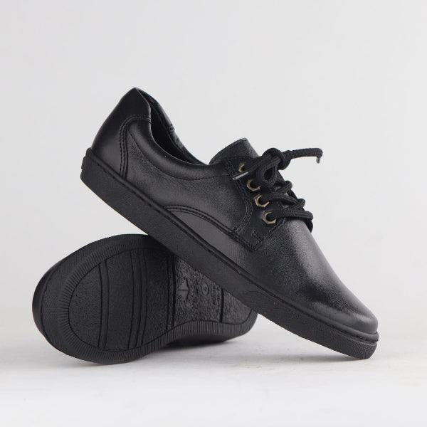 Froggie Boys Lace-up School Shoe in Black - 11422 - pair.