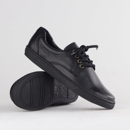Froggie Boys Lace-up School Shoe in Black - 11422 - pair.