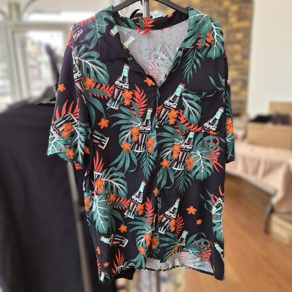 Chemise hawaïenne Coca-Cola noire – 100% rayon – vintage - Taille M