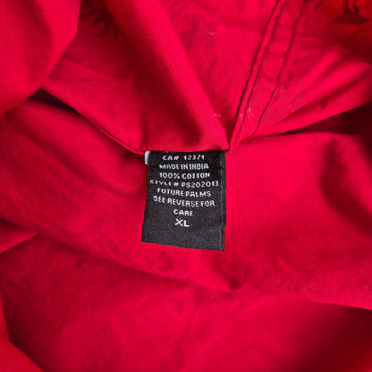 Chemise hawaïenne Future Palms rouge à motifs palmiers – XL