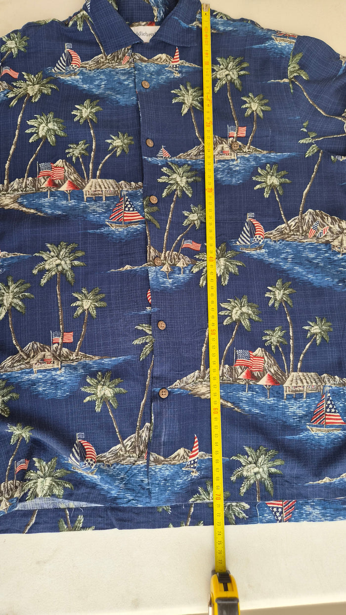 Chemise hawaïenne vintage Saddlebred – L – 100 % rayon