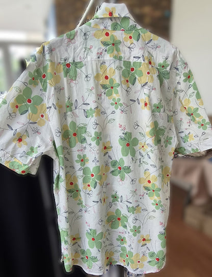 Chemise hawaïenne vintage Seaplane – Taille L – 100 % coton
