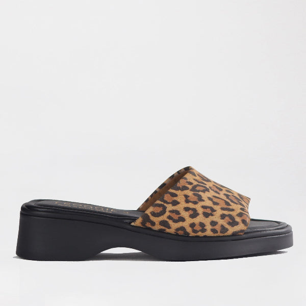 Factory Shop Shoes 3 / Leopard Tan / 12925 Froggie Women's Mule Sandal in Leopard - 12925