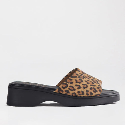 Factory Shop Shoes 3 / Leopard Tan / 12925 Froggie Women's Mule Sandal in Leopard - 12925