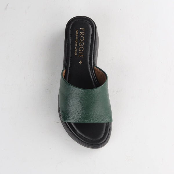 Factory Shop Shoes Froggie Women's Mule Sandal in Pine- 12925