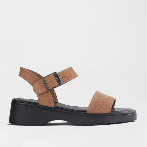 Factory Shop Shoes 3 / Tobacco / 12936 Chic Leather Strappy Sandals in Tobacco - 12936