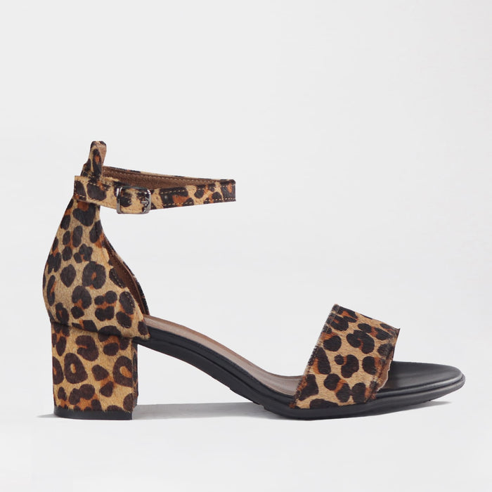 Froggie Shoes Shoes Froggie Women's Closed back ankle strap Sandal-Cheetah Print Leather- 11879
