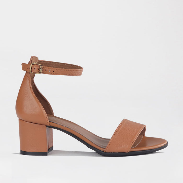 Froggie Shoes Shoes Froggie Women's Closed back ankle strap Sandal-Tan Leather - 11879
