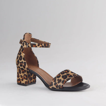 Froggie Shoes Shoes Froggie Women's Closed back ankle strap Sandal-Cheetah Print Leather- 11879