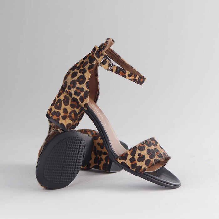 Froggie Shoes Shoes Froggie Women's Closed back ankle strap Sandal-Cheetah Print Leather- 11879