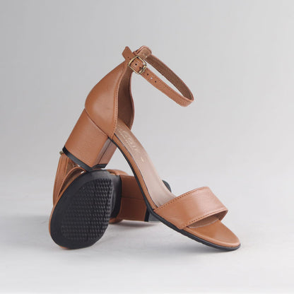 Froggie Shoes Shoes Froggie Women's Closed back ankle strap Sandal-Tan Leather - 11879
