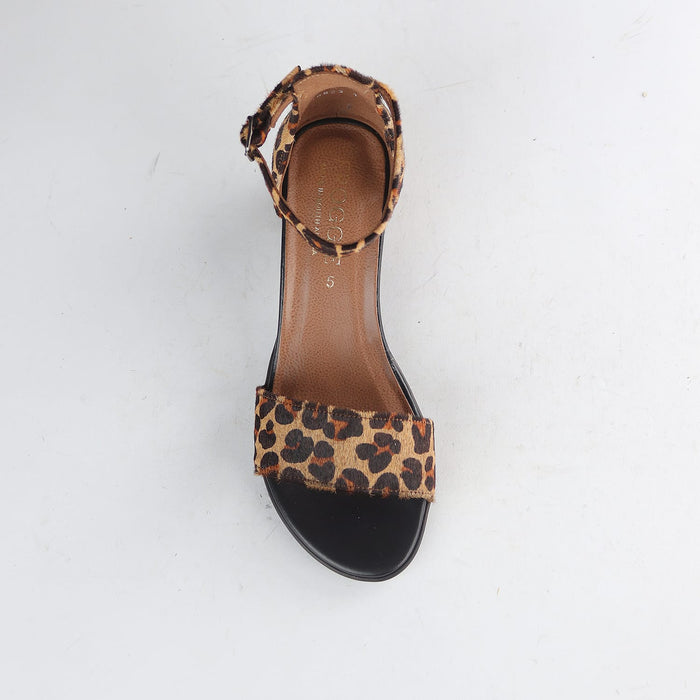 Froggie Shoes Shoes Froggie Women's Closed back ankle strap Sandal-Cheetah Print Leather- 11879