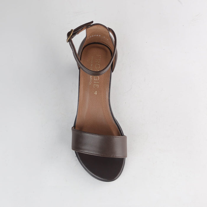 Froggie Shoes Shoes Froggie Women's Closed back ankle strap Sandal-Brown - 11879