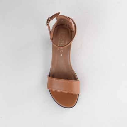 Froggie Shoes Shoes Froggie Women's Closed back ankle strap Sandal-Tan Leather - 11879