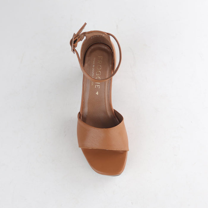 Froggie Shoes Sandals Closed Back Block Heel Sandal- top angle.