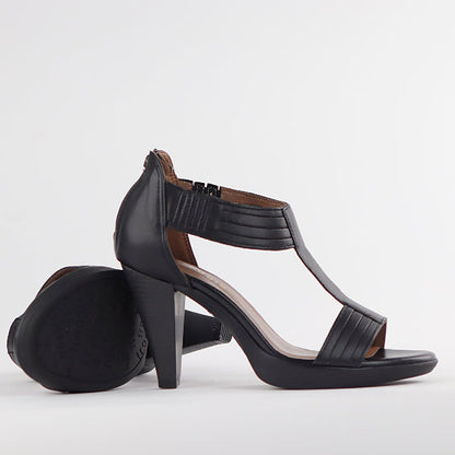 Froggie T-Bar High Heel Sandal in Black - 10729 - pair.