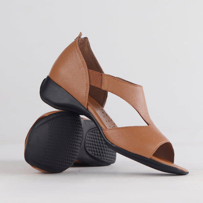 Factory  Closed Back T-Bar Sandal in Tan - 12631  - pair.