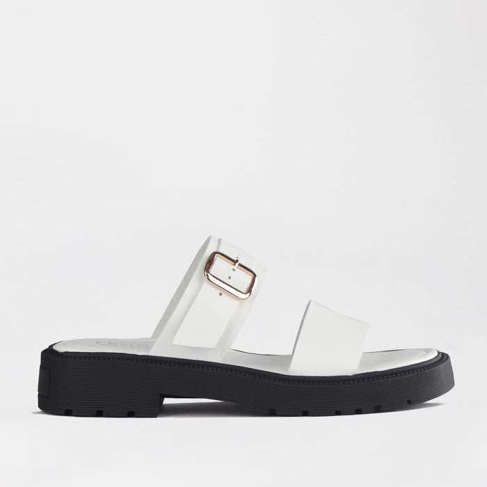 Froggie Shoes Sandals Froggie Womens Double Band Sandal-White Leather - 12695