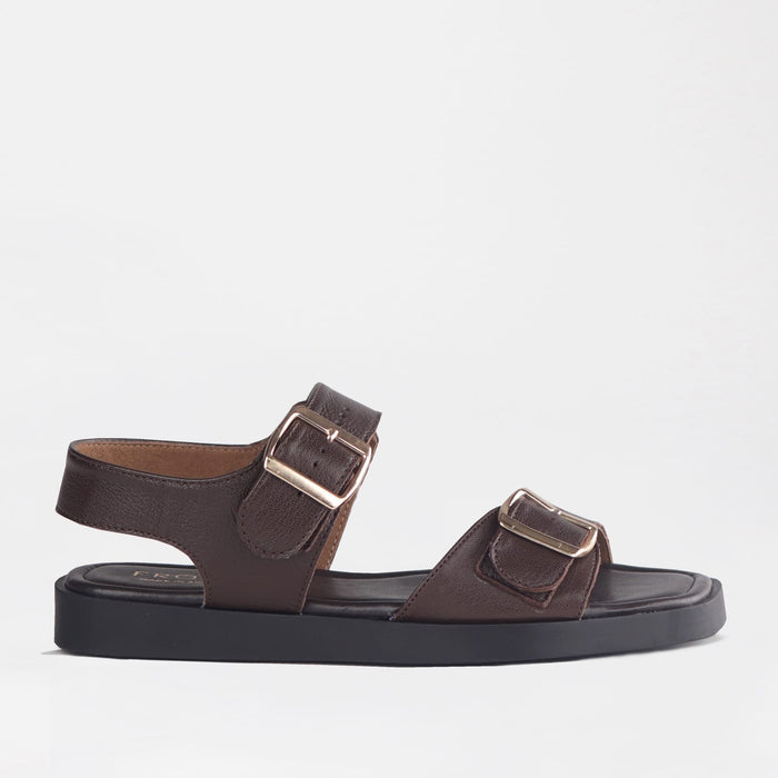 Froggie Shoes Shoes Froggie Women's Double Buckle Sandal-Brown Leather - 12881
