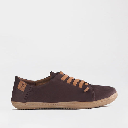 Froggie Shoes Shoes Froggie Women's Elasticated lace Barefoot Shoe-Removable Footbed-Brown Nubuck - 12828