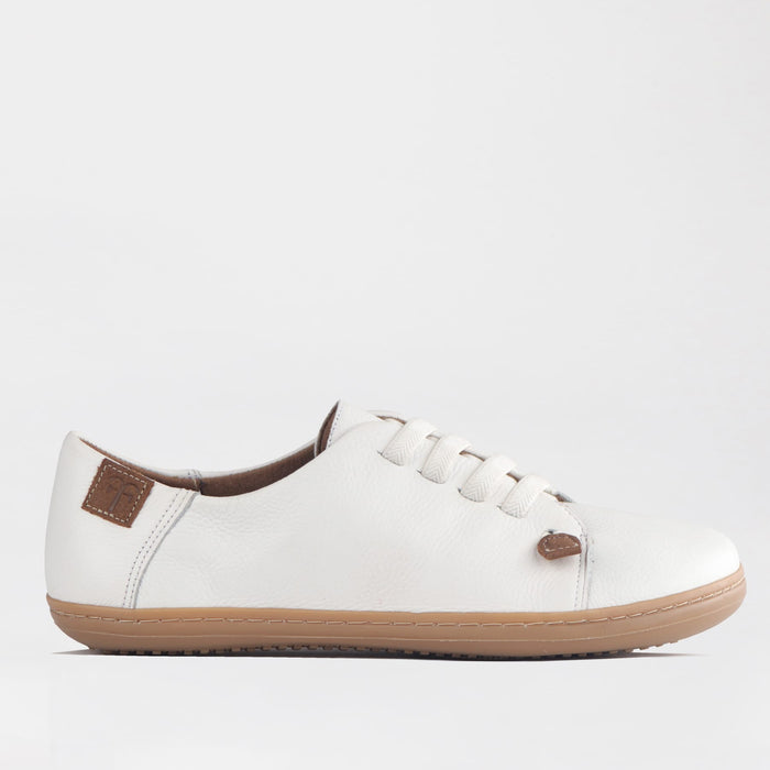 Froggie Shoes Shoes Froggie Women's Elasticated lace Barefoot Shoe- Removable Footbed-White Leather - 12828