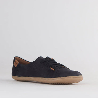 Froggie Lace-up Barefoot Shoe with Removable Footbed in Black - 12828 - side angle.