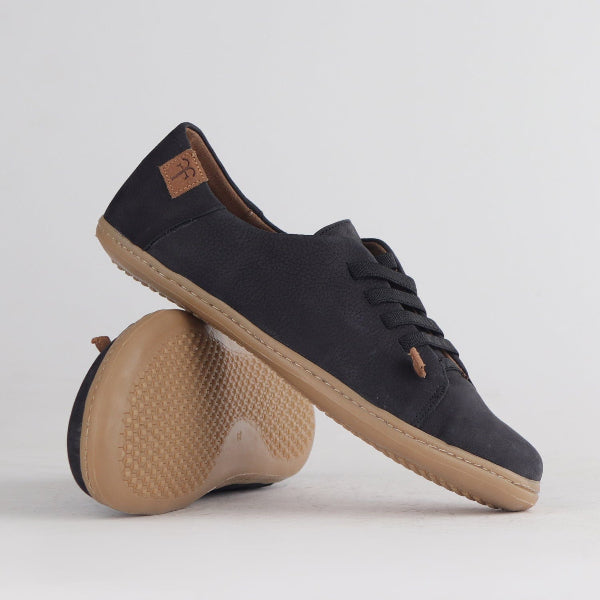 Froggie Lace-up Barefoot Shoe with Removable Footbed in Black - 12828 - pair.