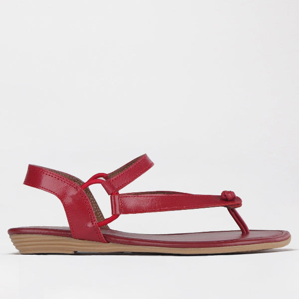Factory Elasticated Slingback Thong in Red - 12548 - single side.