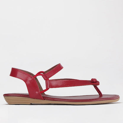 Factory Elasticated Slingback Thong in Red - 12548 - single side.